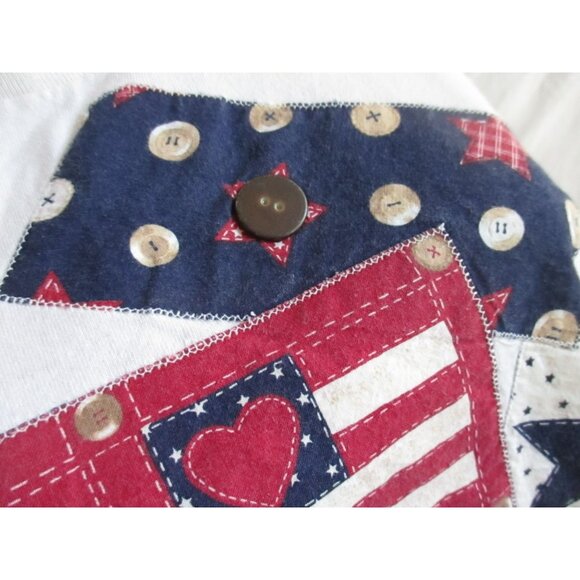 Vintage Women's T-shirt Large Single Stitch Cottage Core American Patchwork USA - Picture 5 of 8